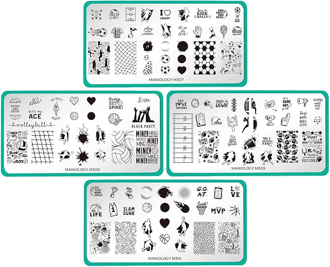 Maniology Game On Nail Stamping Plate Set, Sports-Inspired Manicures and Nail Art Designs