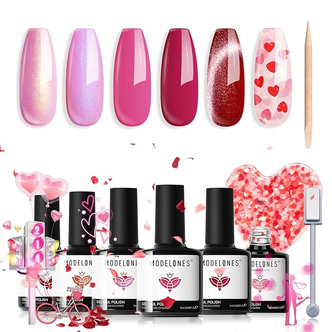 modelones Cat Eye Magnet Set+ 6 colors Gel Nail Polish Set