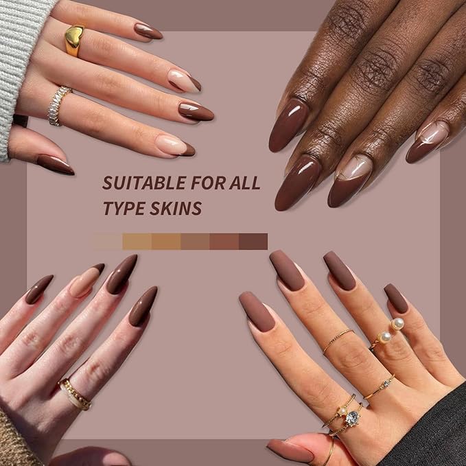 gelike ec Brown Gel Nail Polish Set: Nude Brown 2025 Gel Polish Colors Neutral Nail Polish Kit Soak Off Gel Polish Nail Art DIY Gift for Girls Women