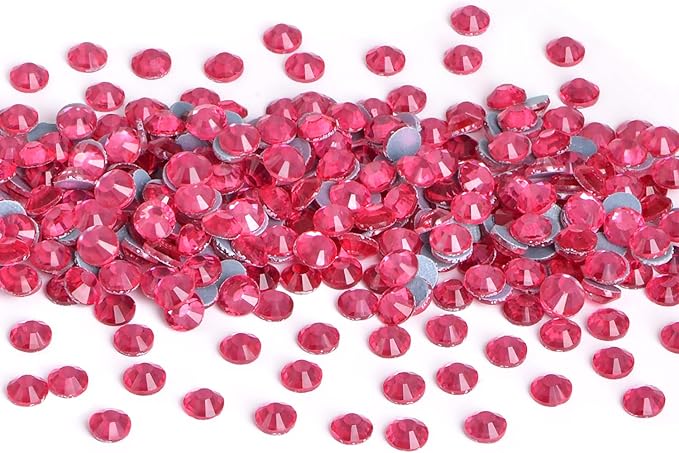 NCB 2880pcs Hotfix Rhinestones Flatback Glass Crystal Mixed Color Rhinestone with Tweezers and Picking Pen for Crafts Clothes Nail Art (Rose, SS12 3mm)