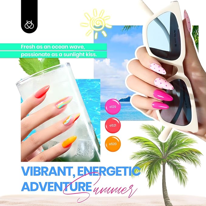 beetles Gel Polish 44 PCS Gel Nail Polish Set & Beetles Nail Blooming Gel 15ml Clear Uv Led Blossom Gel Polish