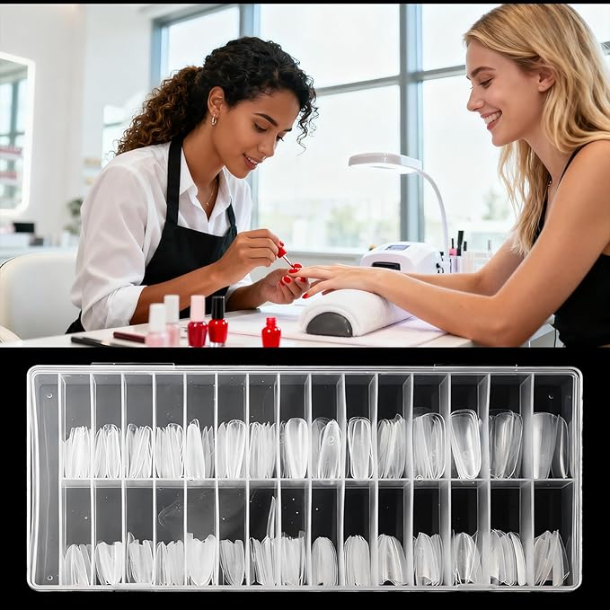 240 pcs Sandwich Dual Nail Forms Reusable Quick Nails Extension Mold for Builder Structure Poly Gel,15 Sizes Long Oval Bulider Forms with Almond Shape Guide Lines Nail Art Tools Salon Home