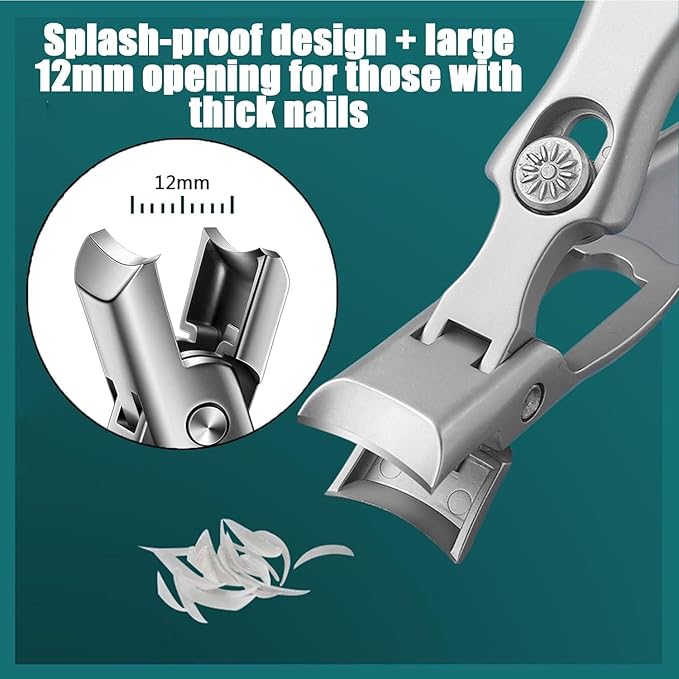 MightyClip Nail Clippers - German Stainless Steel for Men, Includes Nail File and Storage Box (Color)