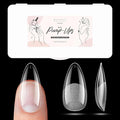 Makartt Almond Nail Tips: 500pcs Medium Pre-buffed Full Cover Clear Press on Nails 10 Sizes Soak Off Soft Gel Nail Tips Extension Professional Acrylic Fake Nails No Crease False Nail Salon DIY Art
