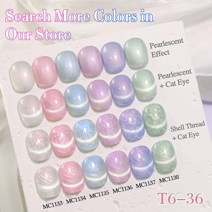 Double Rhythm 15ML Ice Glass Cat Eye Gel Polish with Magnet Holographic Glitter Shimmer Translucent Sheer Color Salon Soak Off Magnetic Nail at Home (Mermaid Pink-MC1134)