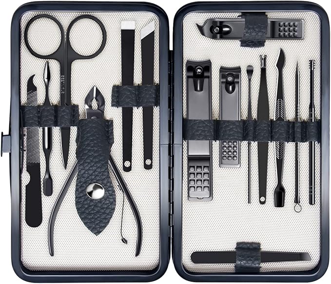 FIXBODY Nail Clippers for Men, Nail Grooming Kit, Manicure Kit Gift for Men, Nail Clippers Set for Women, Fingernail Clippers and Toenail Clippers