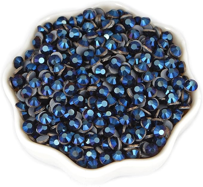 1440 Pieces SS20 Mine Blue Hotfix Rhinestones Flatback Round Crystal Glass Rhinestones Gems for Crafts Nail Face Art Clothes Shoes Bags DIY