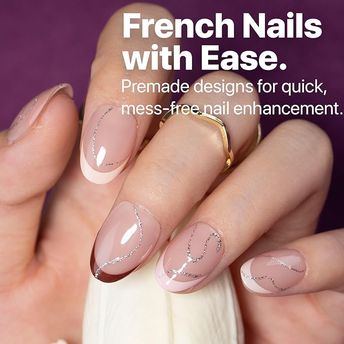 SXC Cosmetics French Tip Press On Nails - Skin Tone Nude and Color Series, XS Almond X-Pro Tips Starter Kit ST118KIT
