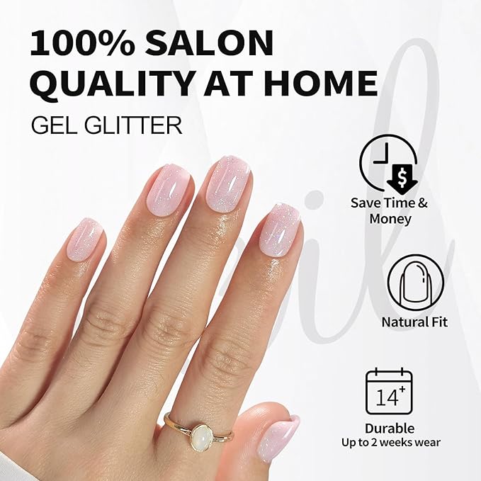 Pink Press on Nails Square - SHANGMENG Soft Gel Valentines Press on Nails Short for Women Gift, Fit Perfectly & Natural Stick on Nails with Glue in 16 Sizes - 32 Reusable Fake Nails, Shimmering Pink