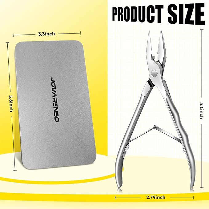 Ingrown Toenail Clippers Straight Blade Toe Nail Clippers for Thick Nails for Seniors, Stainless Steel Nail Clippers for Thick Toenails Ultra Slim 16mm Blade Podiatrist Nail Clippers (Straight Blade)