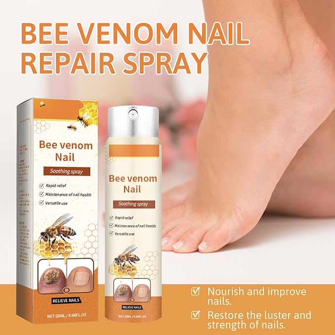 2Pcs Bee Venom Nail Soothing Spray, Advanced Nail Repair Spray, Bee Venom Toe Nail Treatments spray, Nail Care, Gently and Nourishing