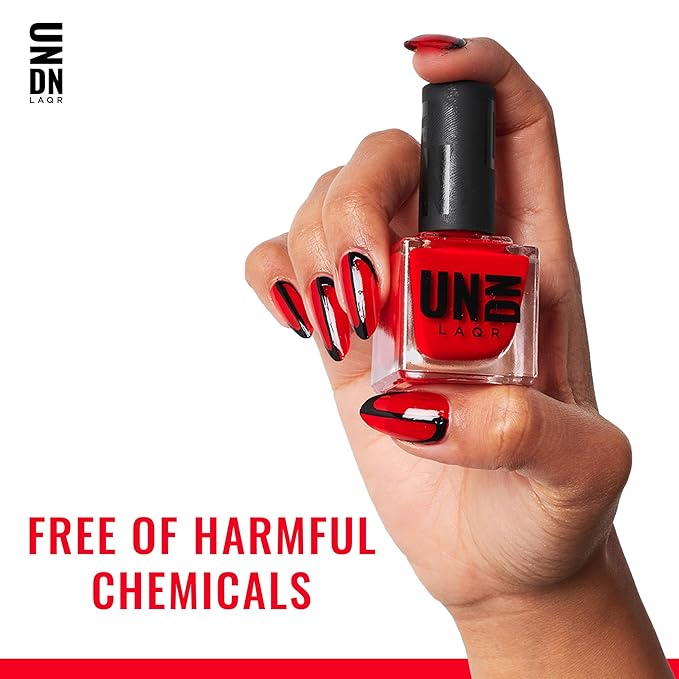 UN/DN Vegan Nail Polish - Pretty Dangerous - Red Nail Polish - Fingernail Polish for Women and Men - Long Lasting, Cruelty Free - 0.5 oz
