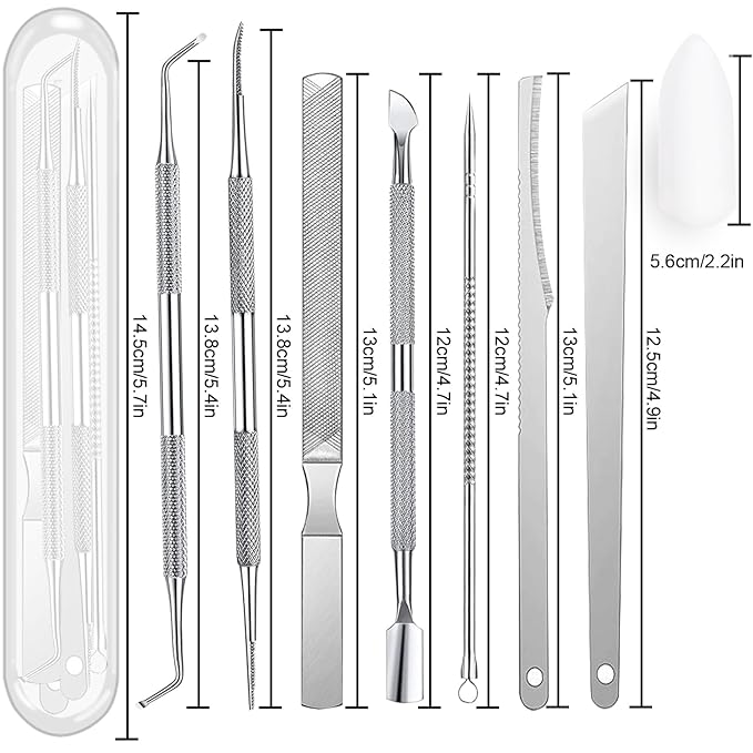 10pcs Ingrown Toenail Pedicure Tool Kit, Professional Surgical Stainless Steel Ingrown Toenail Removal, Treatment for Nail Correction Polish Pain Relief (Pink)