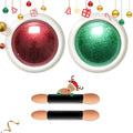 Red Green Chrome Nail Powder - Christmas Nail Chrome Powder Holographic Mirror Metalic Effect Chrome Powder For Nails for Christmas Home DIY Nail Art