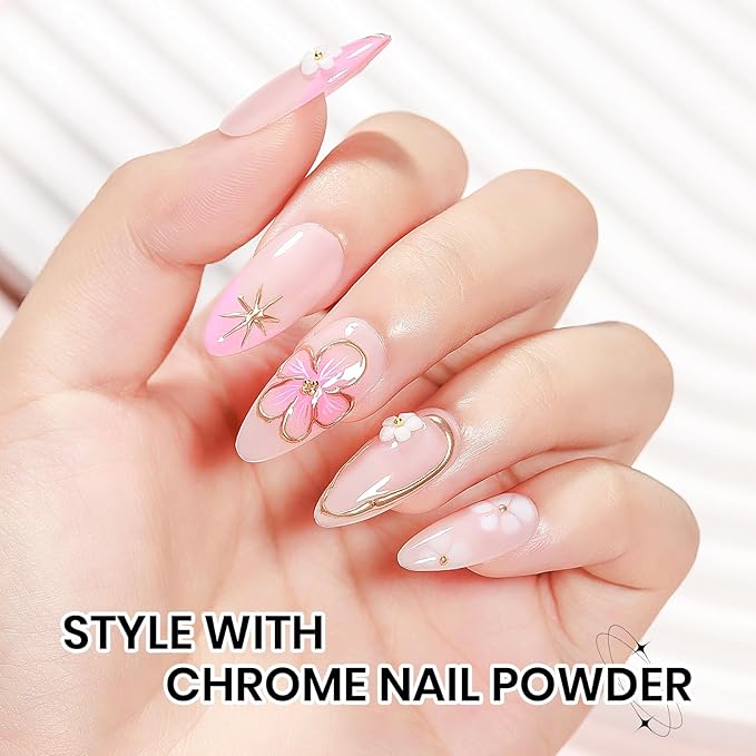 3D Gel Nail Art with No Wipe Chrome Powder Sculpting Painting Gel for Nail Charms Rhinestone Decoration Adhesive with Nails Art Brushes DIY Manicure at Home