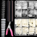 1000PCS Square Nail Tips for Acrylic Nails Professional, Fake Clear Natural Acrylic Short Square French Artificial False Tips Half Cover for Manicure Salon Home