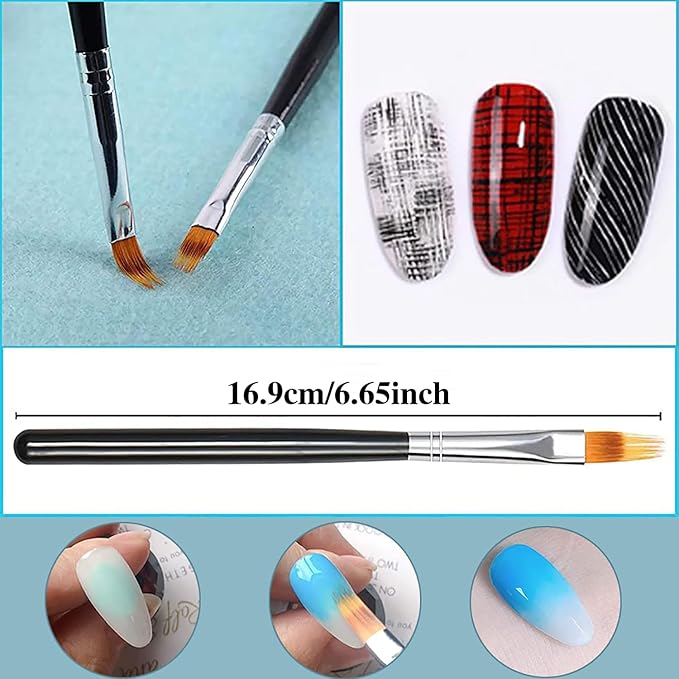 4Pcs Ombre Nail Brush For Nail Art Design Brushes Tools Reusable Nail Sponges Brushes Silicone Nail Ombre Brush Make Up Brush Uv Gel Silicone Brushes Pens For Nails Lip Eyeshadow Brushes