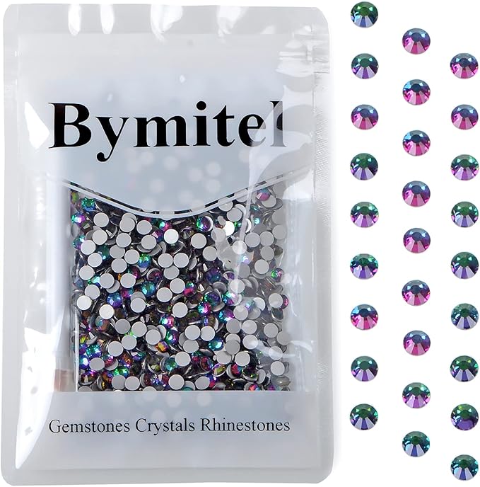 1440PCS Art Nail Rhinestones Non Hotfix Glue Fix Round Crystals Glass Flatback for DIY Jewelry Making with one Picking Pen (ss20 1440pcs, Green Volcanic)