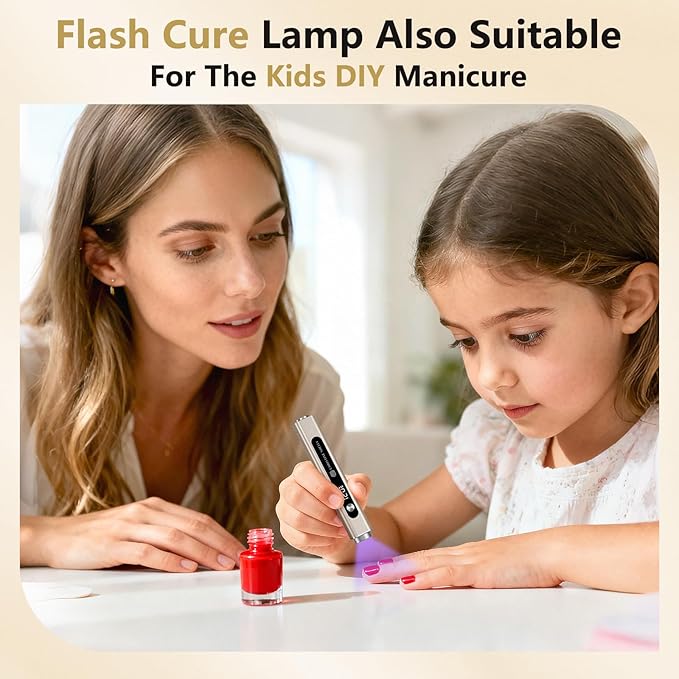 Handheld UV Light for Gel Nails, 3 in 1 Cordless UV Nail Lamp, Cat Eye Magnet & Nail Stamp Nail Light, Rechargeable Nail Drye with LED Displayr, Flash Cure Lamp, Silver