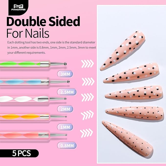 FANDAMEI Nail Art Tools, Nail Tools For Nail Art, Press On Nail Design Tools, Nail Art Kit With Nail Brush, Nail Tools, Nail Stand, Nail Cutters For Nail Tips, Acrylic Nail Clippers