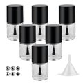GTHER 6PCS 10ML Empty Nail Polish Glass Bottles with Brush Cap & Funnel & Mixing Balls for Nail Art
