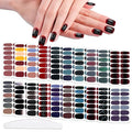 WOKOTO 20 Sheets Dark Solid Nail Polish Stickers, 280Pcs Mixed Color Solid Nail Stickers Full Nail Wraps, Gel Nail Strips Wraps Stick-On Nails Polish Strips Decals for Kids, Women & Girls