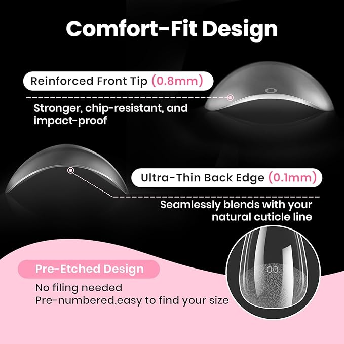 Beetles Gel Nail Kit Curve-EX, Almond Medium, 320pcs 16 Sizes Nail tips, with 15g Nail Glue Gel Hands-Free, 7.5ml Base Gel & Top Coat, Mini Lamp, for Acrylic Press On Nail, Extension DIY Set at Home