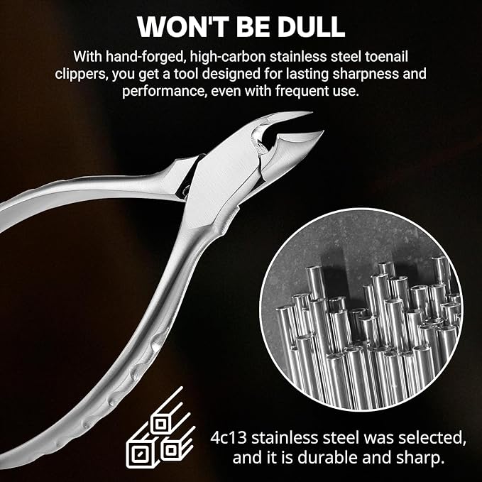 Toenail Clippers for Thick Nails for Seniors | Podiatrist Surgical-Grade Steel | Sharp Curved Blade & Non-Slip Handle | Toenail Clippers for Ingrown&Thick Toenails alicates para uñas de pies