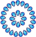 MECCANIXITY 48 Pcs 3D Teardrop Rhinestones Diamond Nail Charm Crystal Pointback K9 Glass Rhinestones Crystal Gems for Jewelry Making, Craft, 10x14mm, Dark Blue