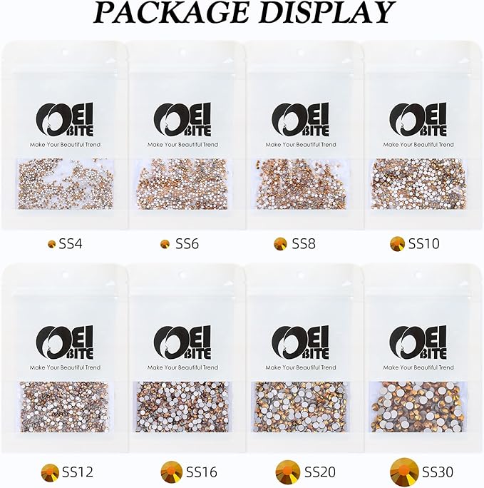 Gold Flatback Rhinestones, Glass Rhinestones for Nail Art and Craft, Glue Fix, Loose Crystal Gemstones(Gold, SS4, 1440pcs, 1.5-1.7mm)