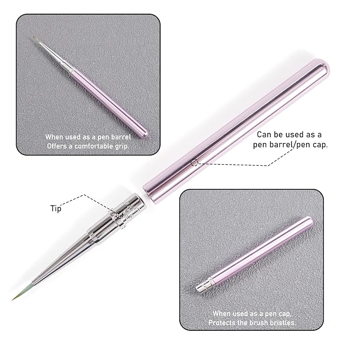 DANNEASY Nail Brush for Drawing Petals and Butterflies, Watercolor Paint Brushes for Oil Painting, Flower Nail Art Brush Design Tools Acrylic Manicure Brushes