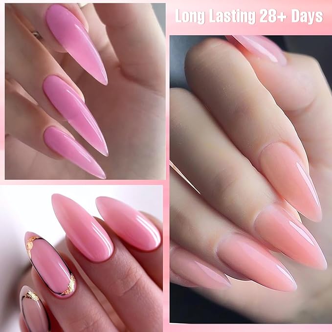 MTSSII Builder Gel for Nails, 6 Colors Clear White Pink Building Strengthener Gel Set for Nail Extension Nail Art Design Beauty Gift for Women