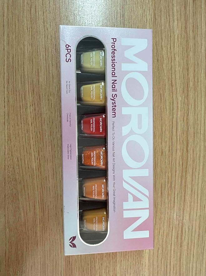 Morovan Fall Nail Polish Set: Burnt Orange Twilight Warmth Yellow Fingernail Nail Polish Kit for Nail Art Design Manicure Gift Holiday Party Air Quick Dry