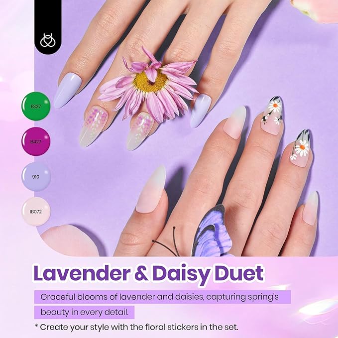 beetles Pastel Easter Gel Polish Set - Petal Symphony Collection, 40 Pcs 36 Colors Gel Polish Set Spring Colors Pink Red Green Blue Color Gel with Base&Glossy Matte Top Coat UV LED Nail Art