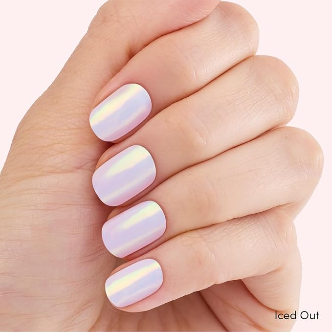 Dashing Diva Glaze Nail Strip Duo - Gimme Glitter Collection - Iced Out & Woo Me Over - Long Lasting, Chip Resistant, Semi-Cured Gel Nail Strips - Contains 2 Colors