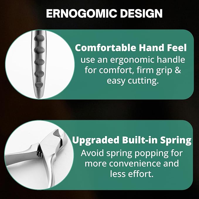 Toenail Clippers for Thick Nails for Seniors | Podiatrist Surgical-Grade Steel | Sharp Curved Blade & Non-Slip Handle | Toenail Clippers for Ingrown&Thick Toenails alicates para uñas de pies