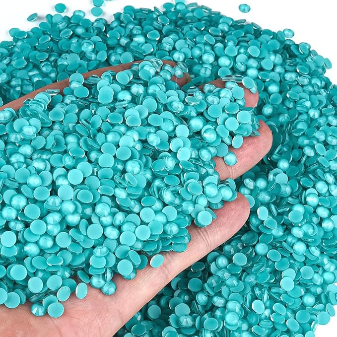 Blinginbox Flatback Rhinestones Round Gems, 1440pcs Luminous Series Glass Stones Neon Gems Non Hotfix Crystal Rhinestones for Nail Charms Crafts Clothes Tumblers,Mac. Peacock Luminous,SS16.