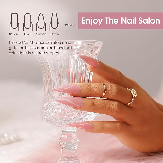 ROSALIND Nude&Clear Poly Extension Gel for Nails, 2 PCS 1oz/30ml Clear Nude Poly Builder Pink Gelfor Gel Nail Extension