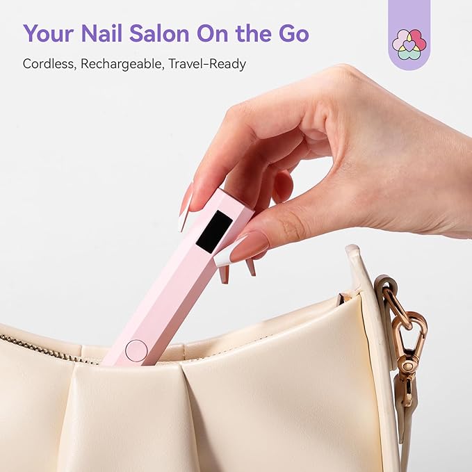 SAVILAND UV Light for Gel Nails: Flash Cure Lamp Nail Dryer with Dual Timer Setting LCD Display Screen Rechargeable Mini Gel Nail Flash Cure Lamp Nail Tech Must Haves Nail Supplies for Manicure