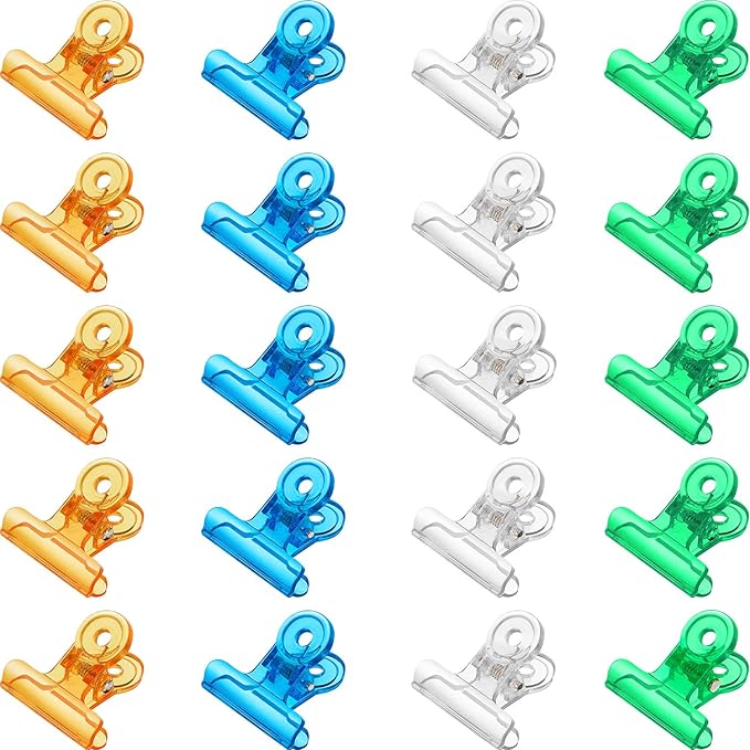 Jetec 20 Pcs C Curve Nail Tips Pinching Clips for Quick Building Multi Functional Plastic C Curve Nail Clamps for Gel Extension Forms Shaping DIY Manicure Nail Art Tool, 4 Colors