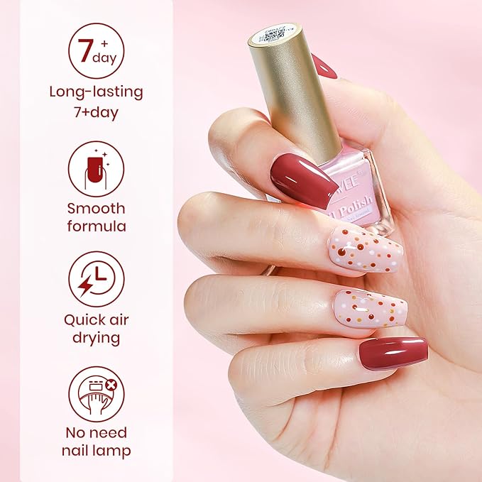 12 Colors Nail Polish Set, Quick Dry Regular Natural Nude Pink Nail polish Non Gel, Atir Fast Drying Fingernail Lacquer for Women Girls Manicure Salon DIY Home