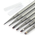 MYR 6Pcs Nail Art Brushes and 2pcs Nano Nail Files, Metal Nail Art Tools, Acrylic Nail Brushes, Nail Brushes for Nail Art, suitable for Gel Dilution, Halo Dyeing, Watercolor and other Nail Design