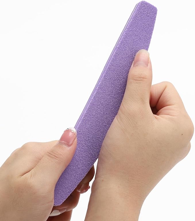20 Pack Nail Buffer 100/180 Grit Washable Double Sided Nail Sanding Block File for Acrylic Natural Gel Nails, Purple