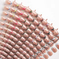 Polka Dot Press on Nails Short Almond Fake Nails 9 Colors French Tip Nails Press ons with Design Reusable Artificial Nail in 12 Sizes Full Cover Stick on Nails for Women Manicure Decorations 216Pcs