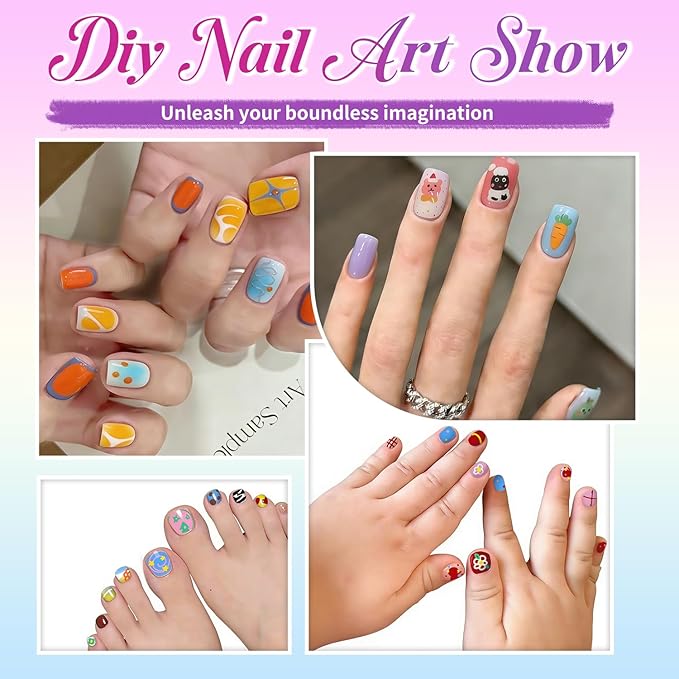 24 Colors Nail Art Pens Set, 3D 0.5MM Nail Polish Pens, DIY Nail Markers, Quick Drying Long Lasting Paint Graffiti Point Dotting Liner Pen Tools for Home & Salon