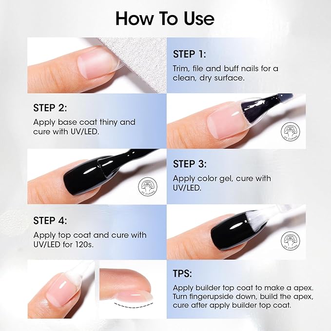 GELLEN 4 in 1 Builder Gel & Top Coat in a Bottle, 20ml Upgraded Formula Nail Gel for Nail Apex, Glossy Top Coat, 3D Nail Arts & Chrome Nails, Home Salon Manicure Gift for Women Girls