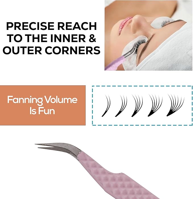 5-Piece Eyelash Extension Tweezers Set Precision Lash Tweezers with Anti-Slip Grip with fiber tip lash tweezers Tools for Lash Artists & eyelash tweezers for women (eyelash set multy)