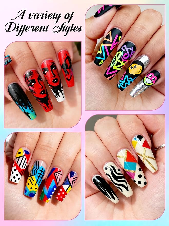 EBANKU 12 Colors Nail Art Pens Set, Nail Polish Pens Quick-Drying Nail Art Markers Acrylic Paint Nail Point Graffiti Dotting Liner Pen for DIY Nail Art Beauty Adorn Manicure Tools