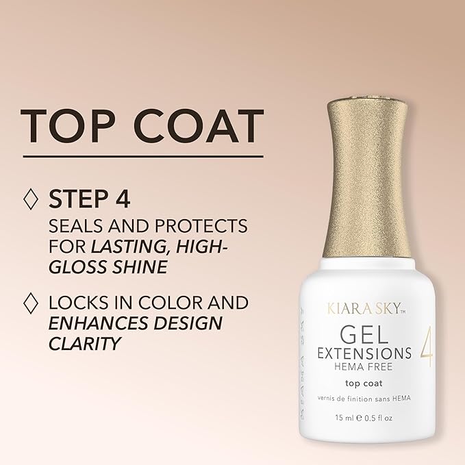 KIARA SKY Gel Extension Essentials Hema-Free Step # 4 Non-Wipe Top Coat 0.5 oz