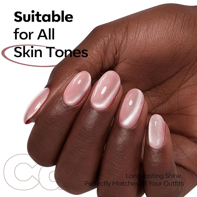 modelones Pink Cat Eye Gel Nail Polish 9D Cateye with Magnet Valentine Nail Shimmer Soak Off Reflective Translucent Gel Magnetic Nail Polish 15 ML
